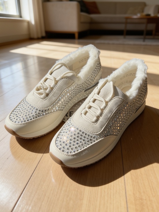 Kenneth Cole Reaction Shoes - Kenneth Cole Reaction Cari Faux Fur Jewel Jogger Sneaker - Size 7